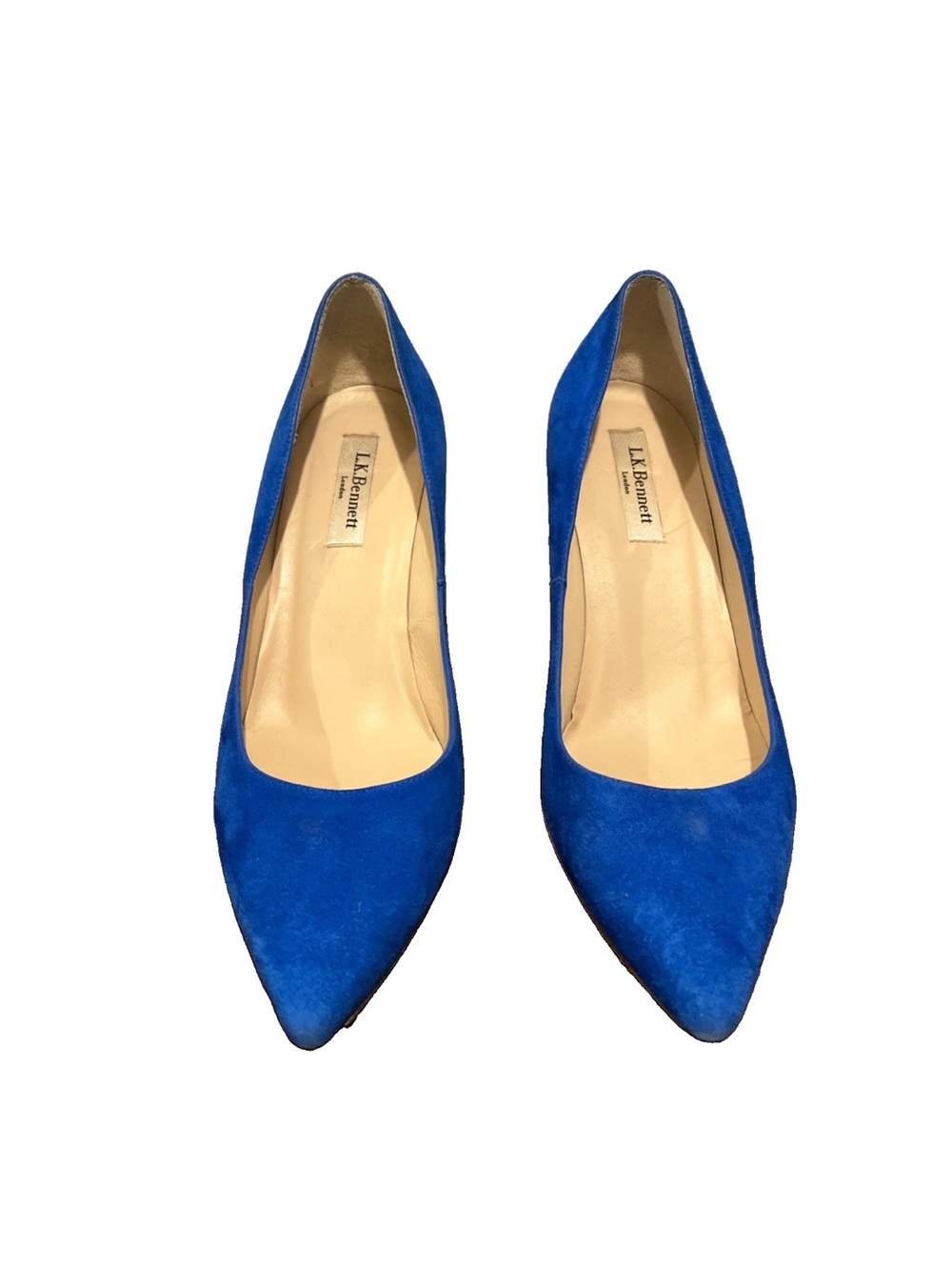 LK Bennett Cobalt Blue Suede Pointed-Toe Pumps Sz 9.5 EUR 39.5